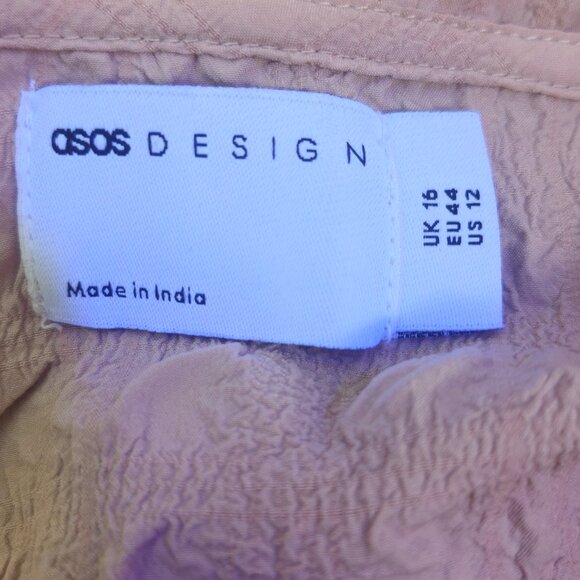 Asos Designs Pink Ruffled Blouse Women's Size 12 - Picture 3 of 4